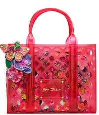 Betsey Johnson Jammin Pouch and Clear Satchel Handle Bag