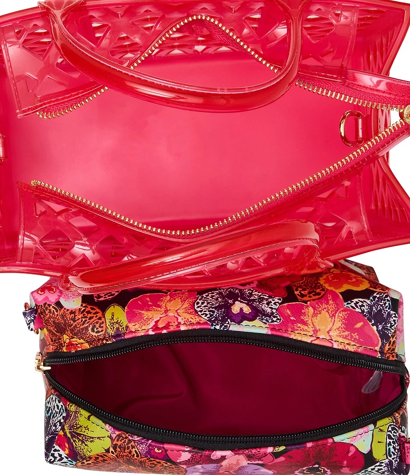 Betsey Johnson Jammin Pouch and Clear Satchel Handle Bag