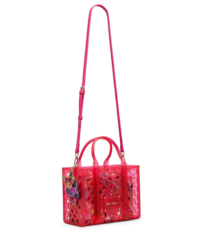 Betsey Johnson Jammin Pouch and Clear Satchel Handle Bag