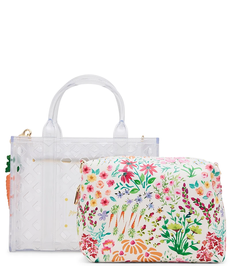 Betsey Johnson Jammin Pouch and Clear Satchel Handle Bag