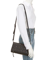 Betsey Johnson Jaw Dropping Skull Stud Tunnel Flap Crossbody Bag