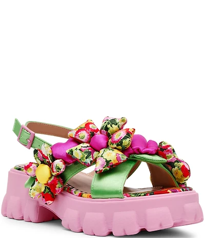Betsey Johnson Jeromy Puffy Flower Platform Sandals