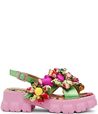 Betsey Johnson Jeromy Puffy Flower Platform Sandals
