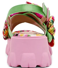 Betsey Johnson Jeromy Puffy Flower Platform Sandals