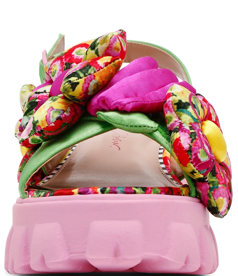 Betsey Johnson Jeromy Puffy Flower Platform Sandals