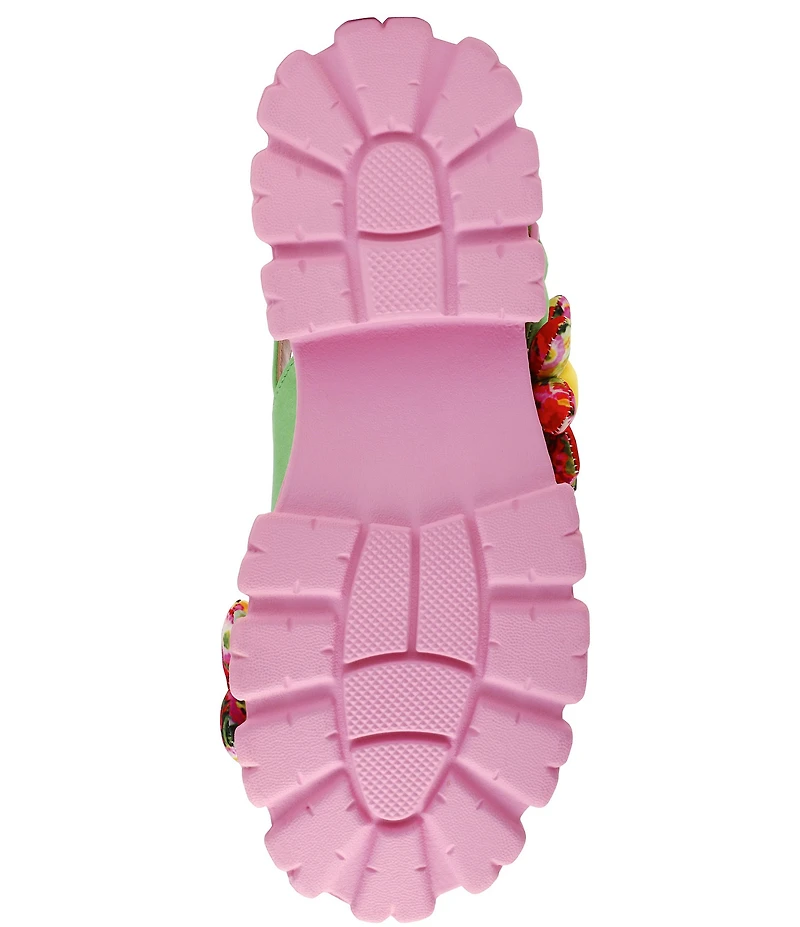 Betsey Johnson Jeromy Puffy Flower Platform Sandals