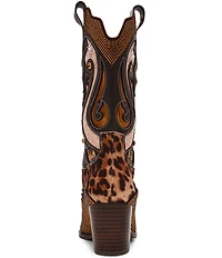 Betsey Johnson Journie Leopard Embellished Western Boots