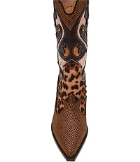 Betsey Johnson Journie Leopard Embellished Western Boots