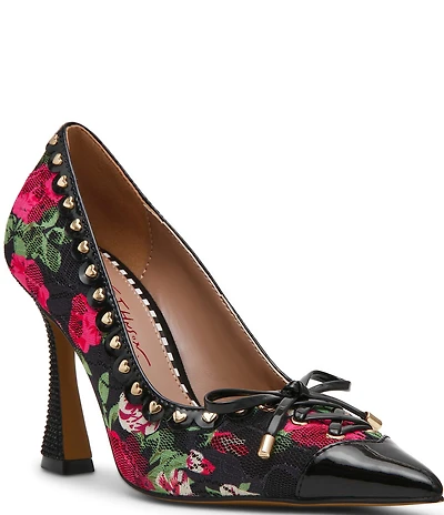 Betsey Johnson Jovi Floral Print Pointed Toe Pumps