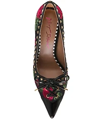Betsey Johnson Jovi Floral Print Pointed Toe Pumps