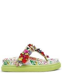 Betsey Johnson Kammeron 3D Floral Thong Footbed Sandals