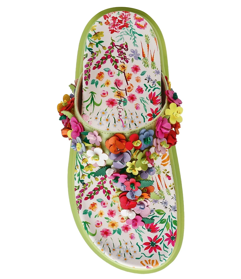 Betsey Johnson Kammeron 3D Floral Thong Footbed Sandals