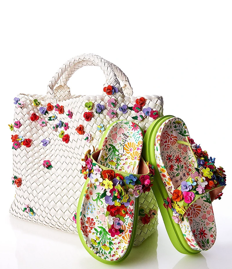Betsey Johnson Kammeron 3D Floral Thong Footbed Sandals