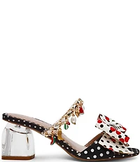 Betsey Johnson Kayleen Polka Dot Print Charm and Bow Embellished Dress Sandals