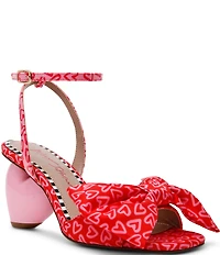 Betsey Johnson Kendal Heart Print Oversized Bow Dress Sandals