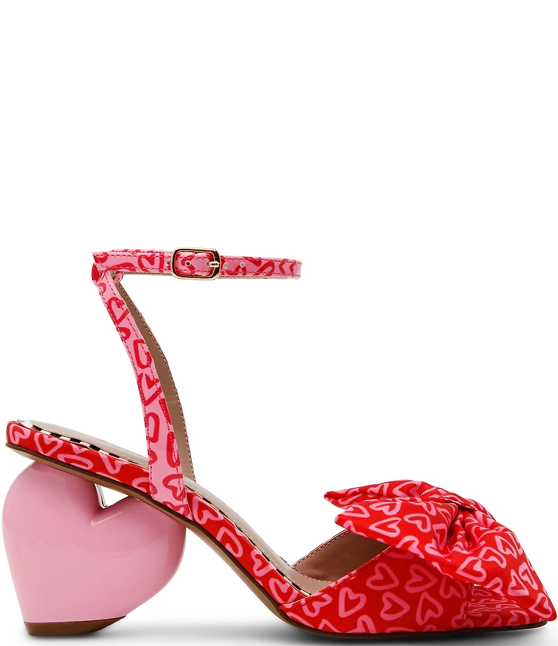 Betsey Johnson Kendal Heart Print Oversized Bow Dress Sandals