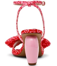 Betsey Johnson Kendal Heart Print Oversized Bow Dress Sandals