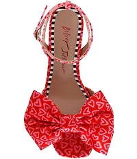 Betsey Johnson Kendal Heart Print Oversized Bow Dress Sandals