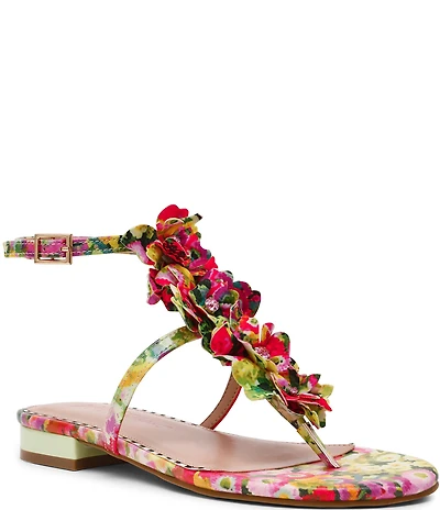 Betsey Johnson Kenedy Flower and Rhinestone Embellished Thong Sandals