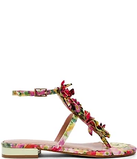 Betsey Johnson Kenedy Flower and Rhinestone Embellished Thong Sandals
