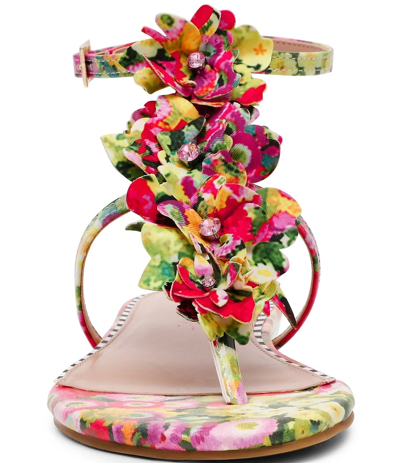 Betsey Johnson Kenedy Flower and Rhinestone Embellished Thong Sandals