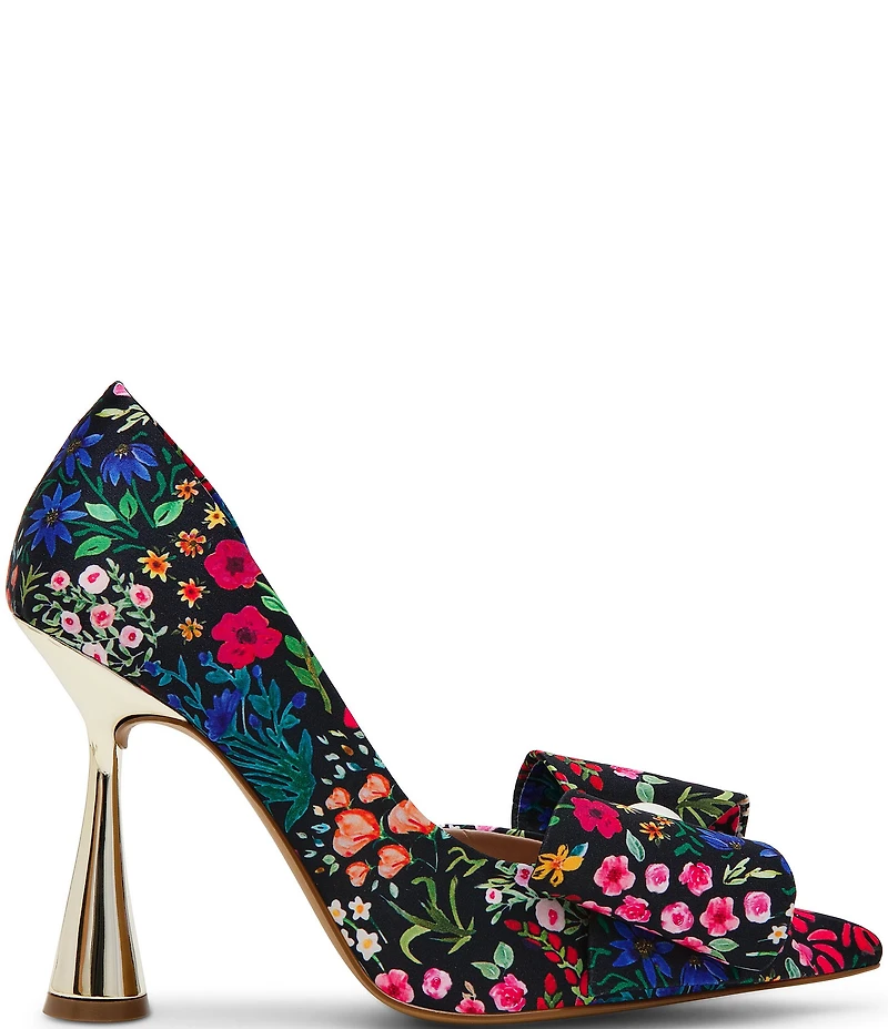 Betsey Johnson Kyliee Ditsy Floral Oversized Bow and Pearl Ornament Detail Pumps