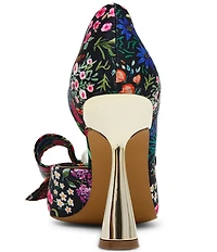 Betsey Johnson Kyliee Ditsy Floral Oversized Bow and Pearl Ornament Detail Pumps