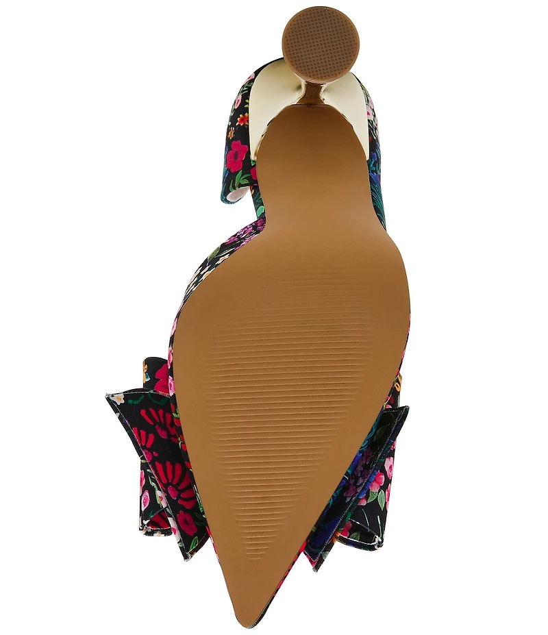 Betsey Johnson Kyliee Ditsy Floral Oversized Bow and Pearl Ornament Detail Pumps