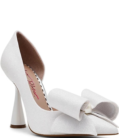 Betsey Johnson Kyliee Oversized Bow and Pearl Ornament Detail Pumps