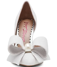 Betsey Johnson Kyliee Oversized Bow and Pearl Ornament Detail Pumps