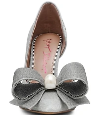 Betsey Johnson Kyliee Oversized Bow and Pearl Ornament Detail Pumps