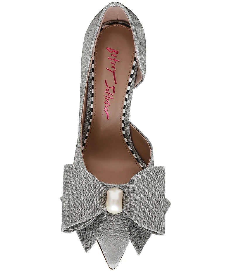 Betsey Johnson Kyliee Oversized Bow and Pearl Ornament Detail Pumps