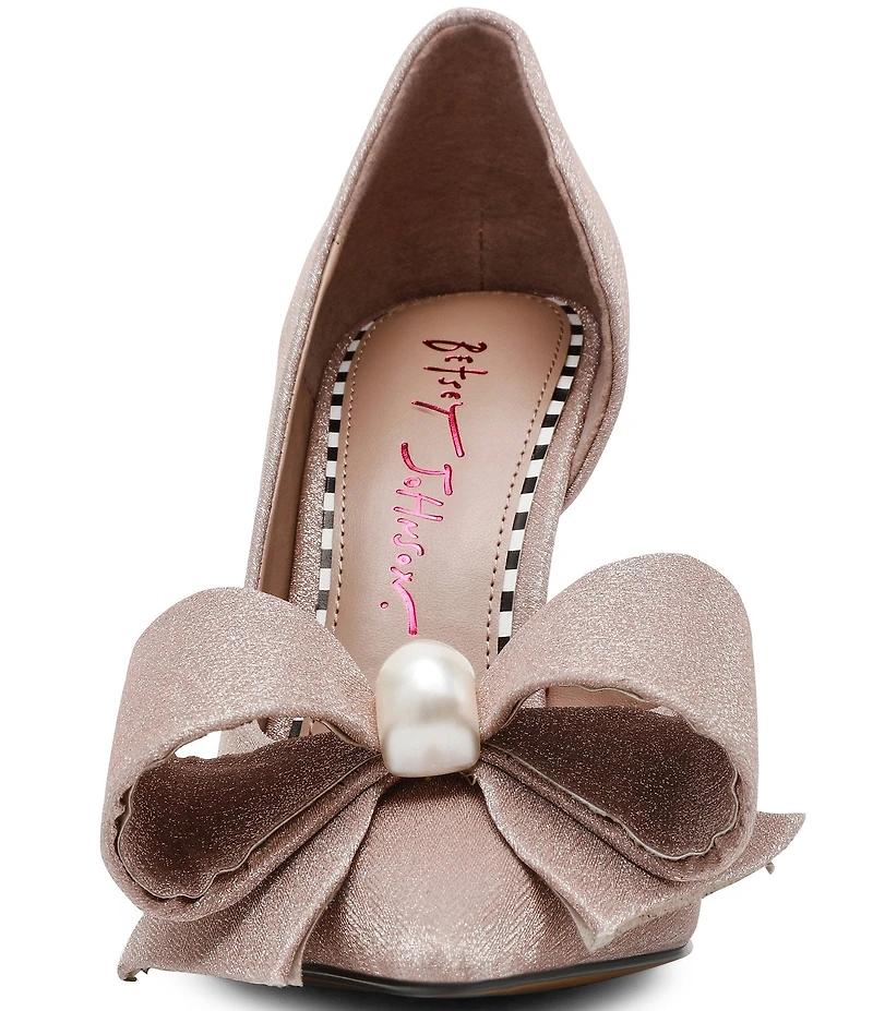 Betsey Johnson Kyliee Oversized Bow and Pearl Ornament Detail Pumps