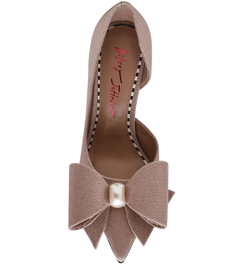 Betsey Johnson Kyliee Oversized Bow and Pearl Ornament Detail Pumps