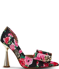 Betsey Johnson Kyliee Rose Leopard Oversized Bow and Pearl Ornament Detail Pumps