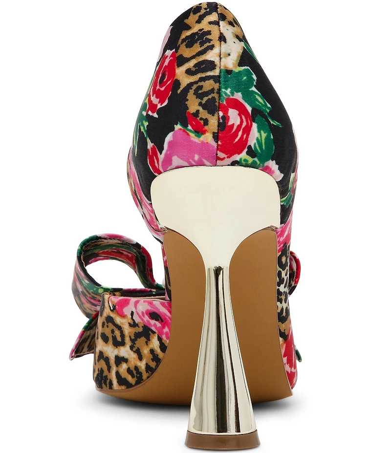 Betsey Johnson Kyliee Rose Leopard Oversized Bow and Pearl Ornament Detail Pumps