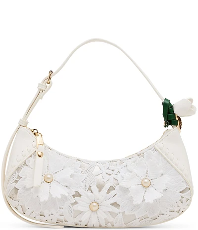 Betsey Johnson Lacey Floral Crochet Shoulder Bag