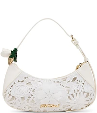 Betsey Johnson Lacey Floral Crochet Shoulder Bag
