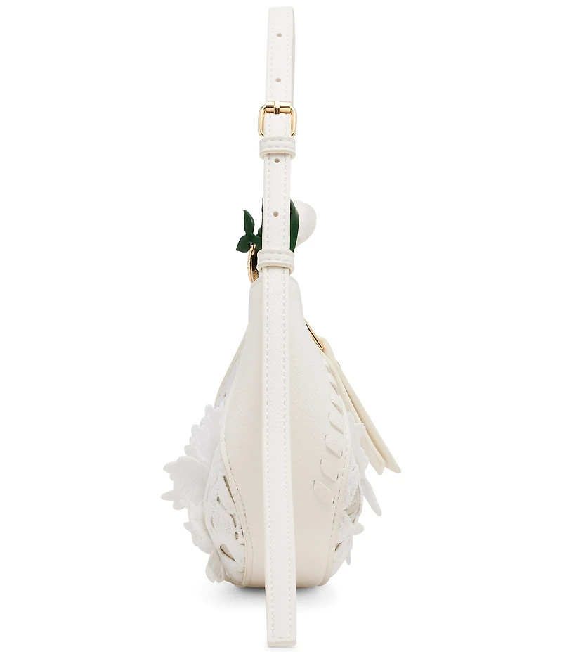 Betsey Johnson Lacey Floral Crochet Shoulder Bag