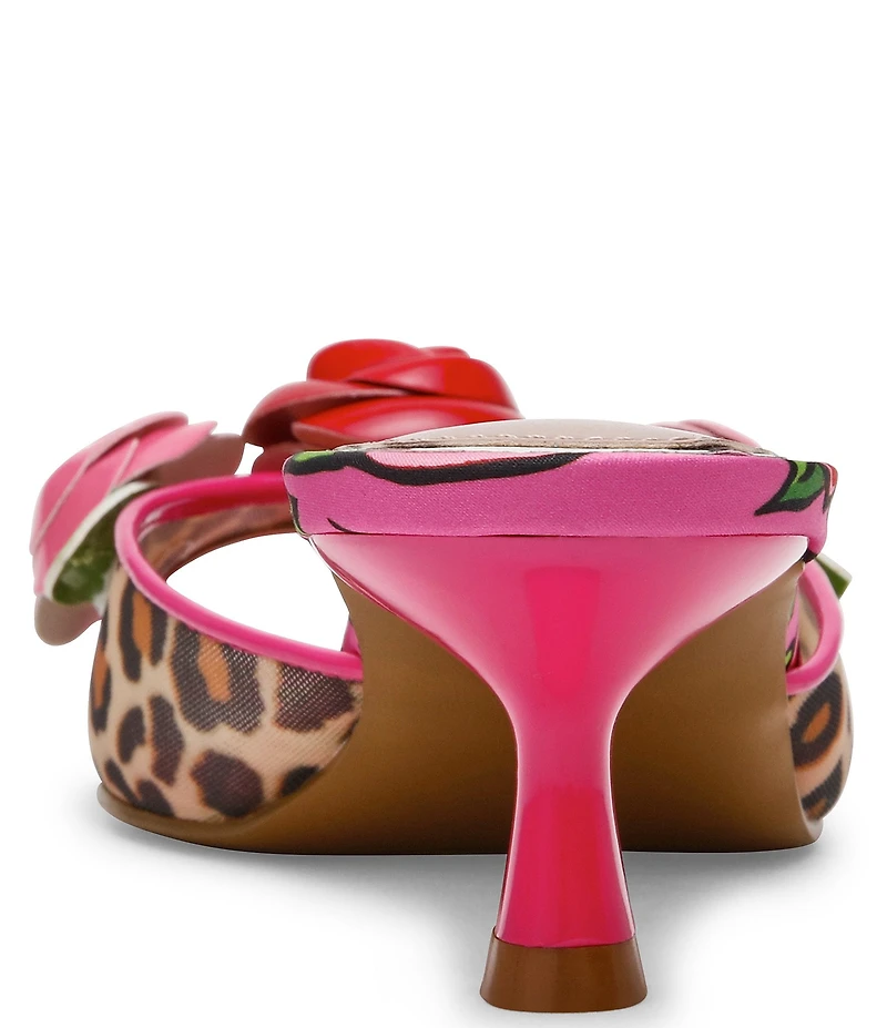 Betsey Johnson Lambert Rose Embellished Kitten Heel Dress Sandals