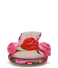 Betsey Johnson Lambert Rose Embellished Kitten Heel Dress Sandals