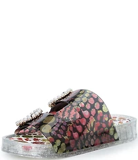 Betsey Johnson Landin Fruit Print Jelly Footbed Sandals