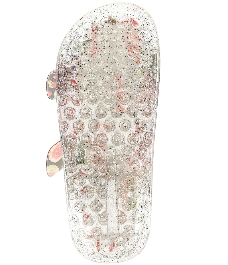 Betsey Johnson Landin Fruit Print Jelly Footbed Sandals