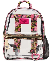 Betsey Johnson Leopard Floral Clear Backpack