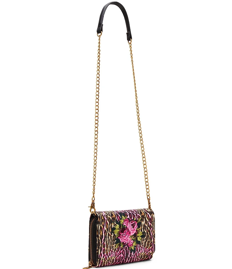 Betsey Johnson Leopard Floral Crossbody Bag
