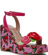 Betsey Johnson Lizzete Rhinestone Wedge Dress Sandals