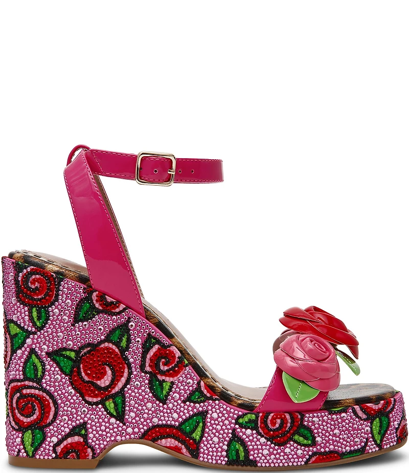 Betsey Johnson Lizzete Rhinestone Wedge Dress Sandals