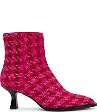 Betsey Johnson Louisa Houndstooth Kitten Heel Booties