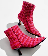 Betsey Johnson Louisa Houndstooth Kitten Heel Booties