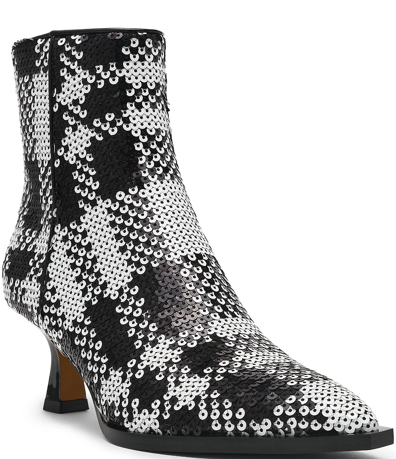 Betsey Johnson Louisa Plaid Embellished Kitten Heel Booties